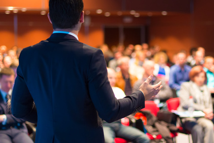 Speaker at Business Conference and Presentation. Audience at the conference hall.